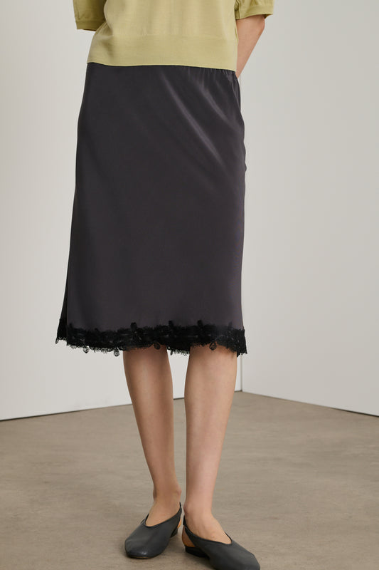 Jupe Exquise - Gris Anthracite - Soie - Femme