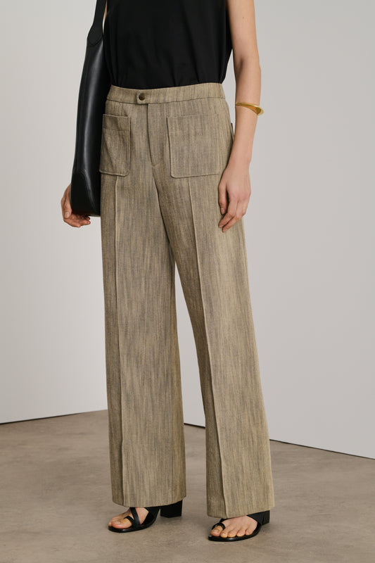 Pantalon Harold - Beige/Noir Chiné - Coton - Femme