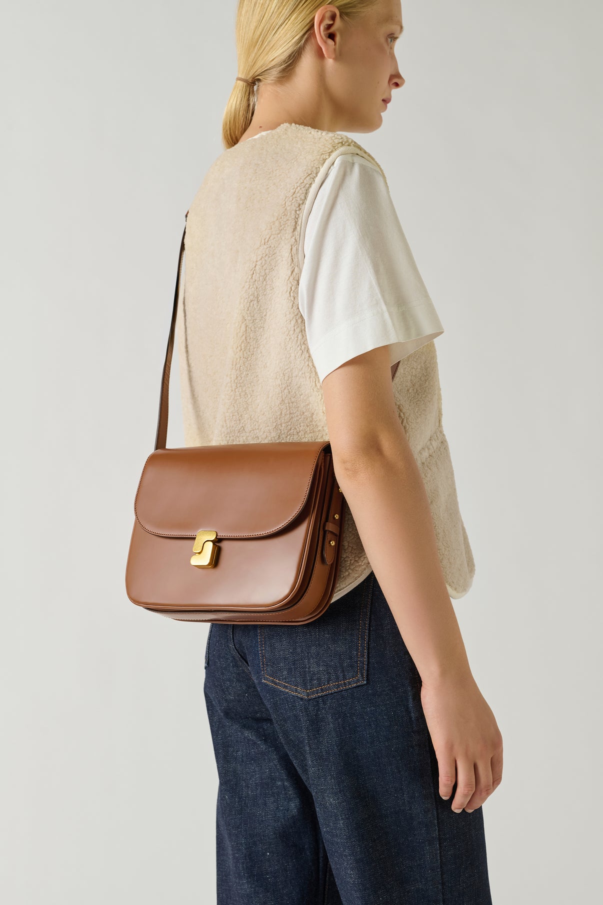 Sac Bellissima Maxi - Noisette - Cuir - Femme vue 2