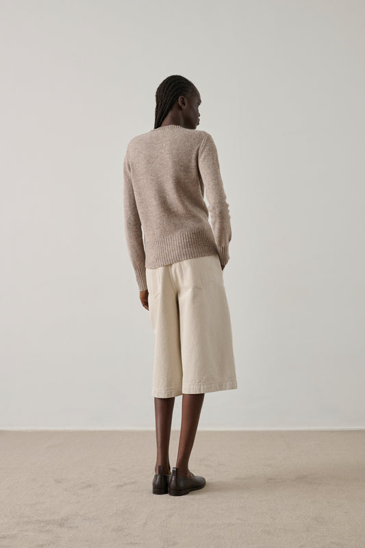 Cardigan Fugu - Beige - Laine mérinos - Femme