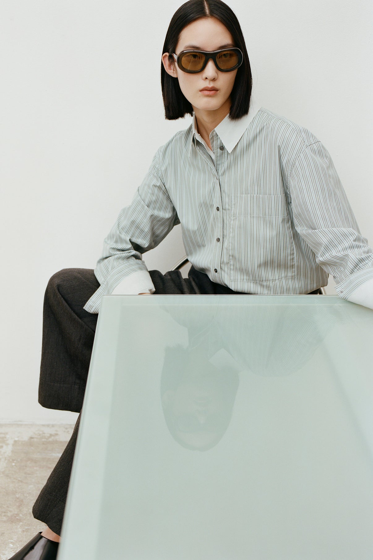 Chemise Formentera - Bleu Ciel/Noir - Coton - Femme vue 6